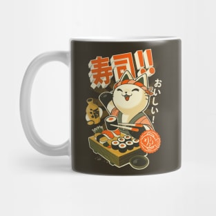 Sushi Chef - Cute Kitchen Kitty - Japanese Restaurant Mug